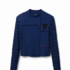 Arty geripptes T-Shirt mit Volants
