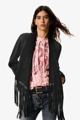 Asymmetrische Jacke aus 100 % Leder von Masha Popova
