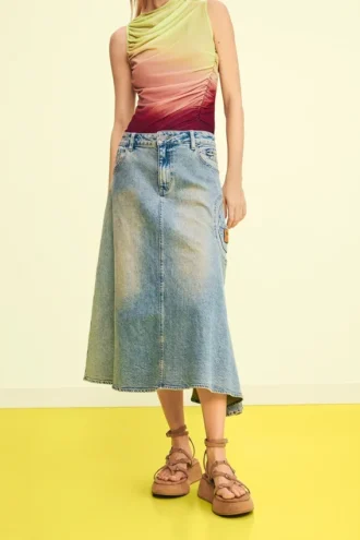 Asymmetrischer Jeansrock