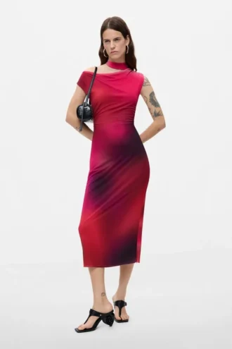 Asymmetrisches Drapier-Kleid