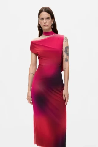 Asymmetrisches Drapier-Kleid