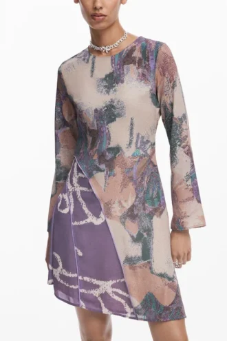 Asymmetrisches Kleid mit Print