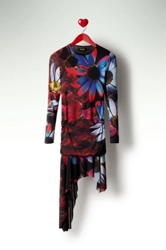 Asymmetrisches Kleid mit Print