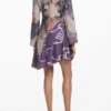 Asymmetrisches Kleid mit Print