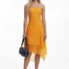 Asymmetrisches Midi-Kleid mit Lagenlook
