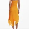 Asymmetrisches Midi-Kleid mit Lagenlook