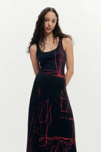 Asymmetrisches, ärmelloses Kleid