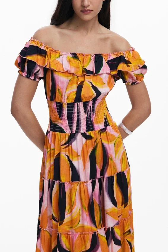 Bardot-Kleid mit Rüschen Bardot-Kleid mit Rüschen