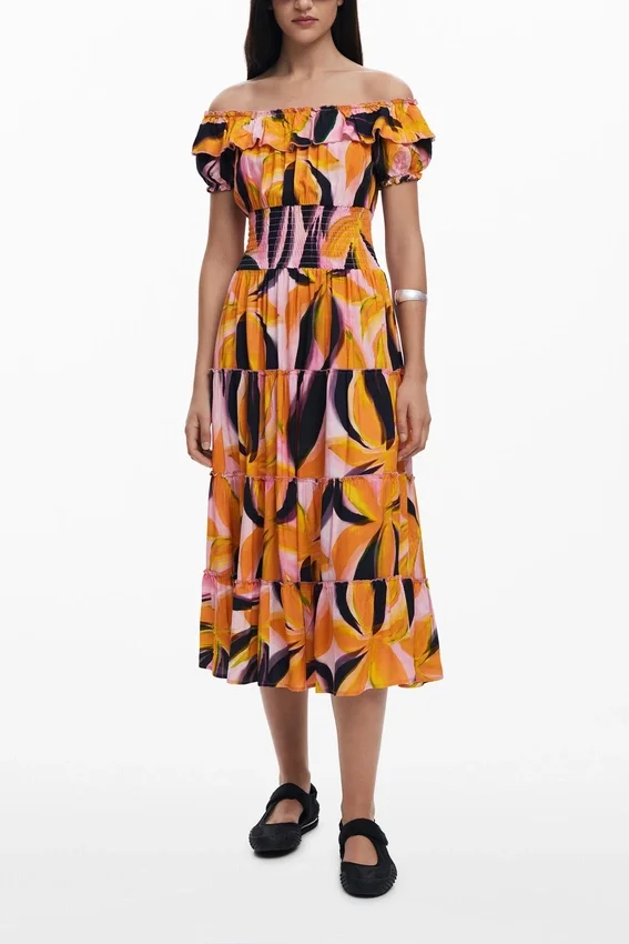 Bardot-Kleid mit Rüschen Bardot-Kleid mit Rüschen
