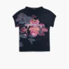 Bedruckte Bluse mit hohem Kragen