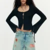 Bedruckte Denim-Bermudas Bedruckte Denim-Bermudas