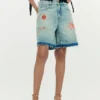 Bedruckte Denim-Bermudas Bedruckte Denim-Bermudas