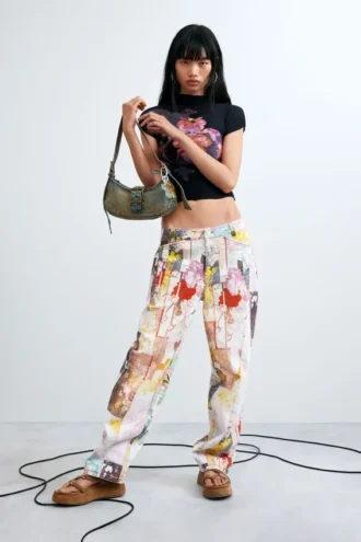 Bedruckte Jeans-Hose