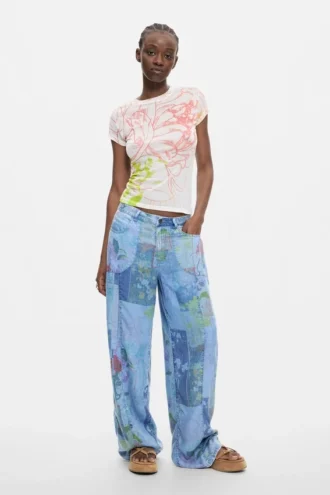 Bedruckte Jeans-Hose