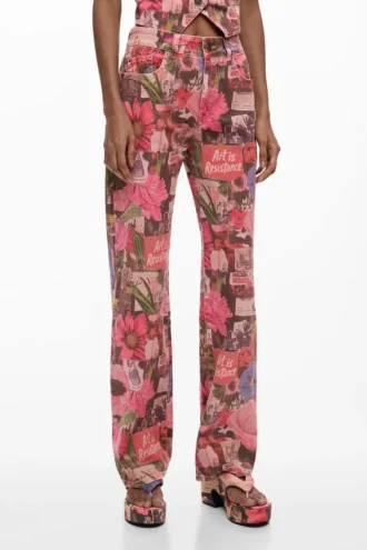 Bedruckte Jeans-Hose