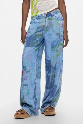 Bedruckte Jeans-Hose