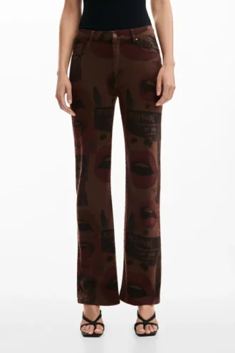 Bedruckte Jeans-Hose