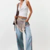 Bedruckte Jeans-Hose