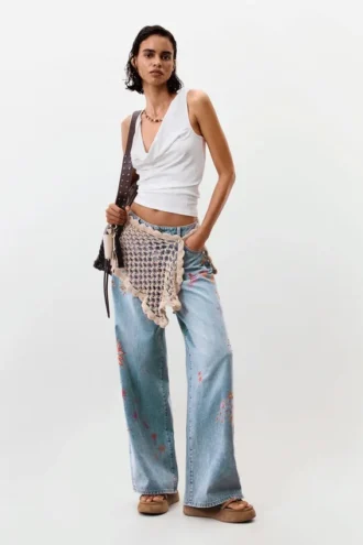 Bedruckte Jeans-Hose