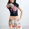 Bedruckte Jeans-Hose