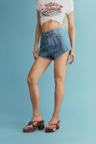 Bedruckte Jeans-Shorts