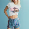 Bedruckte Jeans-Shorts