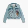 Bedruckte Jeansjacke
