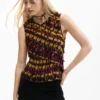 Bedruckte ärmellose Bluse Bedruckte ärmellose Bluse