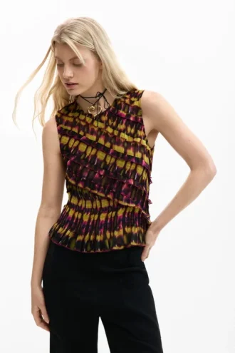 Bedruckte ärmellose Bluse