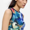 Bedruckte ärmellose Bluse Bedruckte ärmellose Bluse