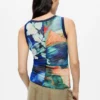 Bedruckte ärmellose Bluse Bedruckte ärmellose Bluse