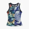 Bedruckte ärmellose Bluse Bedruckte ärmellose Bluse