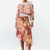 Bedruckte trägerlose Bluse Bedruckte trägerlose Bluse