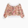Bedruckte trägerlose Bluse Bedruckte trägerlose Bluse