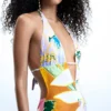 Bedruckter Trikini-Badeanzug Bedruckter Trikini-Badeanzug