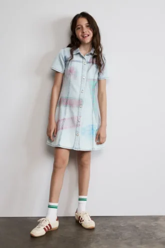 Bedrucktes Jeans-Kleid