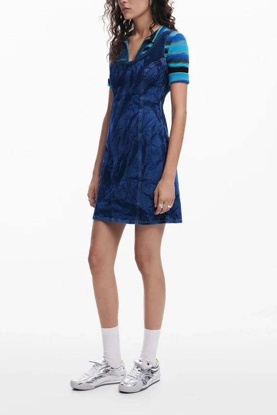 Bedrucktes Jeans-Kleid Bedrucktes Jeans-Kleid