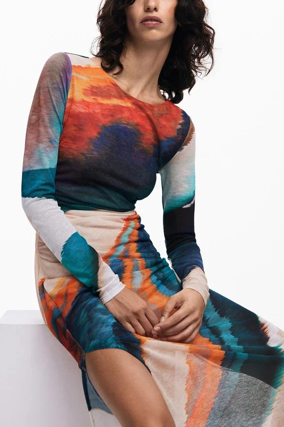 Bedrucktes Kleid Bedrucktes Kleid
