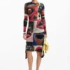 Bedrucktes Kleid „Mouths“ Bedrucktes Kleid „Mouths“