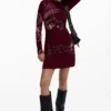 Bedrucktes Langarm-Kleid Bedrucktes Langarm-Kleid