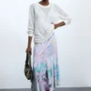 Bedrucktes Langarm-Kleid Bedrucktes Langarm-Kleid