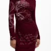 Bedrucktes Langarm-Kleid Bedrucktes Langarm-Kleid