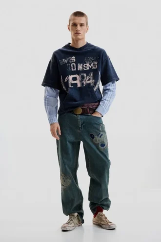 Bedrucktes Langarm-Sweatshirt