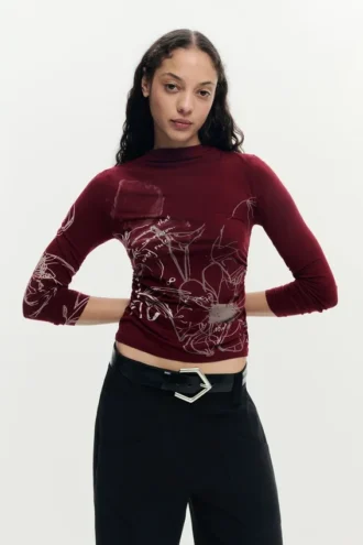 Bedrucktes Langarm-T-Shirt