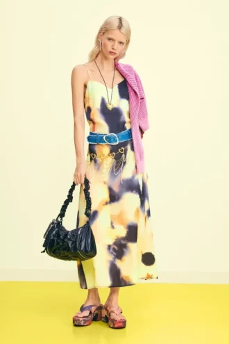Bedrucktes langes Kleid