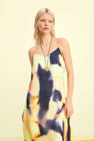Bedrucktes langes Kleid