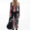 Bedrucktes Midi-Kleid aus Tüll