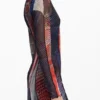 Bedrucktes Midi-Kleid aus Tüll