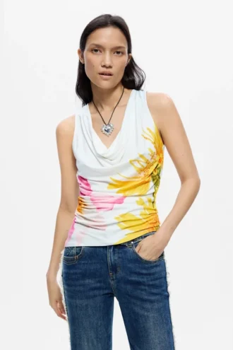 Bedrucktes, ärmelloses T-Shirt