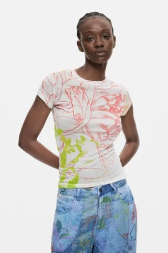 Bedrucktes Strick-T-Shirt